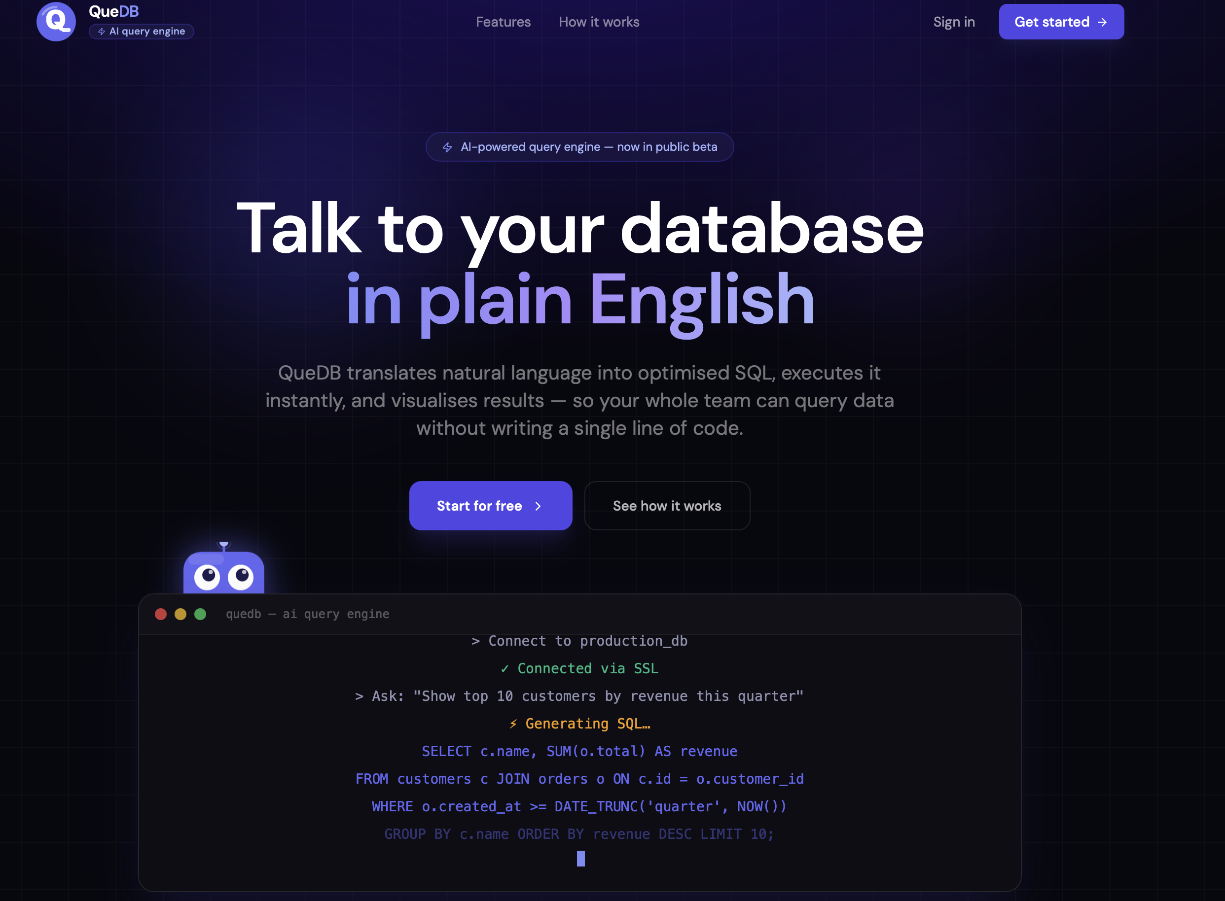 QueDB — AI Database Engine